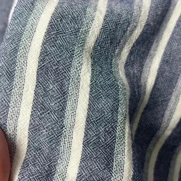 Anthropologie Cloth & Stone Linen Blend Striped Button Up Crop Top Size XS - Picture 8 of 10